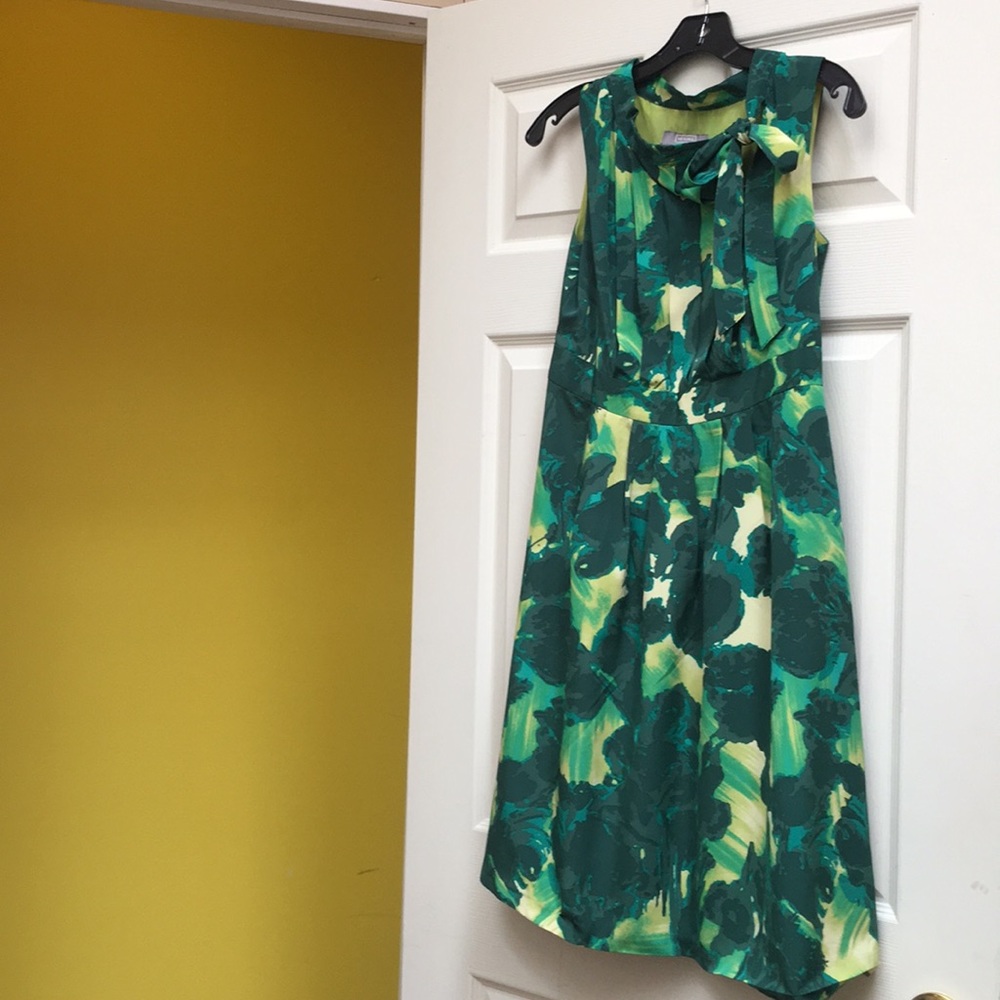 Vibrant green floral dress